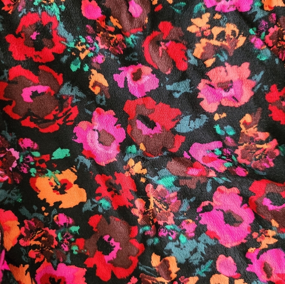 Bohemian Women Long Sleeve Floral Multicolor Blouse Size M 🤎 Wild Fable - Picture 4 of 10